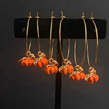 Load image into Gallery viewer, Autumn Pumpkin hoop earrings in a variety of colors
