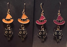 Load image into Gallery viewer, Halloween charm earrings in a variety of styles:  Ghosts, haunted houses, jack-o’-lanterns, bats, witch hats, black cats, Halloween candy, spiders, and more
