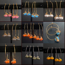 Load image into Gallery viewer, Autumn Pumpkin hoop earrings in a variety of colors
