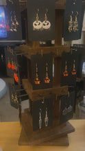 Load and play video in Gallery viewer, Holiday Nightmare Halloween &amp; Christmas Jack Skellington Pumpkin King and Sally goldtone or black enamel earrings in a variety of styles
