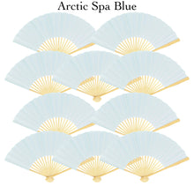 Load image into Gallery viewer, Hand Fan, silk &amp; bamboo (folding), solid color
