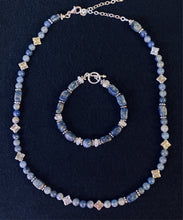 Load image into Gallery viewer, Blue aventurine and sodalite Celtic themed necklace
