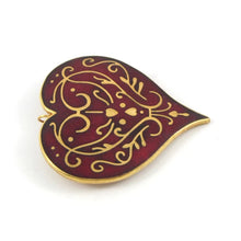 Load image into Gallery viewer, MMA Met Museum Renaissance reproduction niello enamel heart brooch / pendant
