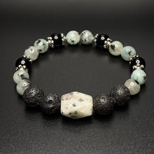 Load image into Gallery viewer, Diffuser bracelet: sesame jasper, onyx, and lava rock
