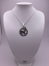 Load image into Gallery viewer, Celtic Stag or deer circular knotwork antique silvertone pendant
