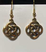 Load image into Gallery viewer, Goldtone round open Celtic knot earrings
