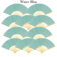 Load image into Gallery viewer, Hand Fan, silk &amp; bamboo (folding), solid color
