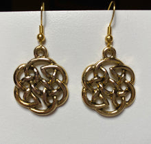 Load image into Gallery viewer, Goldtone large round open Celtic knot earrings
