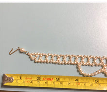Load image into Gallery viewer, Avon “Pearlized Lace” vintage woven faux pearl collar necklace

