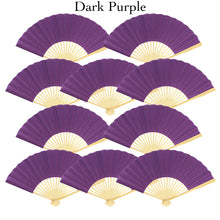 Load image into Gallery viewer, Hand Fan, silk &amp; bamboo (folding), solid color
