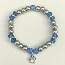 Load image into Gallery viewer, Helena Huskies sports fan glass pearl and crystal bracelet (choice of style)
