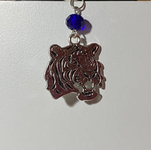 Load image into Gallery viewer, Auburn Tigers pendant necklace in silver or gold with optional crystal beads: LSU Auburn Clemson sports fan

