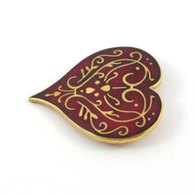 Load image into Gallery viewer, MMA Met Museum Renaissance reproduction niello enamel heart brooch / pendant
