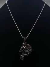 Load image into Gallery viewer, Celtic Wolf or Dog Celtic knotwork antique silvertone pendant
