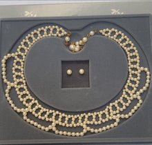 Load image into Gallery viewer, Avon “Pearlized Lace” vintage woven faux pearl collar necklace
