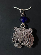 Load image into Gallery viewer, Auburn Tigers pendant necklace in silver or gold with optional crystal beads: LSU Auburn Clemson sports fan

