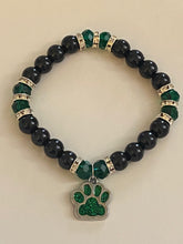 Load image into Gallery viewer, Pelham Panthers sports fan glass pearl and crystal bracelet (choice of style)
