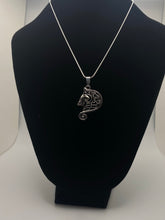 Load image into Gallery viewer, Celtic Wolf or Dog Celtic knotwork antique silvertone pendant
