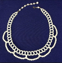 Load image into Gallery viewer, Avon “Pearlized Lace” vintage woven faux pearl collar necklace
