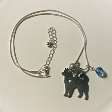Load image into Gallery viewer, Helena Huskies school spirit dog lover pendant necklace in silvertone with choice of beads and smaller charms
