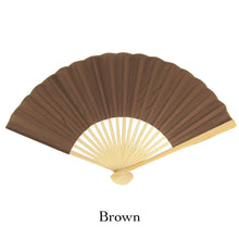 Load image into Gallery viewer, Hand Fan, silk &amp; bamboo (folding), solid color
