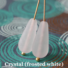 Load image into Gallery viewer, Cat Earrings: silvertone and Czech glass teardrop cat earrings in a rainbow of colors
