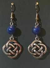 Load image into Gallery viewer, Silvertone round open Celtic knot earrings
