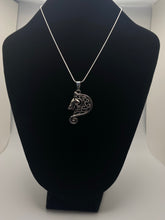 Load image into Gallery viewer, Celtic Wolf or Dog Celtic knotwork antique silvertone pendant

