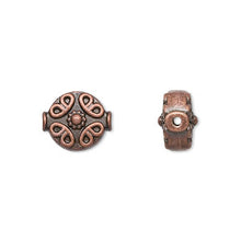 Load image into Gallery viewer, Green aventurine and antique copper disc drop earrings
