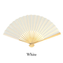 Load image into Gallery viewer, Hand Fan, silk &amp; bamboo (folding), solid color
