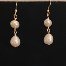 Load image into Gallery viewer, Freshwater pearl drop earrings in sterling silver or 14k gold-filled
