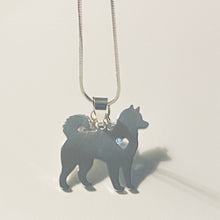 Load image into Gallery viewer, Helena Huskies school spirit dog lover pendant necklace in silvertone with choice of beads and smaller charms
