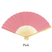 Load image into Gallery viewer, Hand Fan, silk &amp; bamboo (folding), solid color
