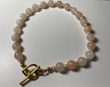 Load image into Gallery viewer, Cherry Blossoms in the Snow: pink opal and freshwater pearl bracelet and earrings set
