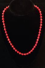 Load image into Gallery viewer, Red bamboo coral necklace with gold spacer beads
