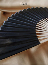 Load image into Gallery viewer, Hand Fan, silk &amp; bamboo (folding), solid color
