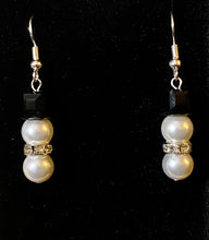 Load image into Gallery viewer, Holiday Snowman shell pearl &amp; crystal earrings
