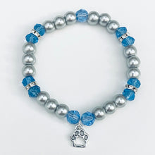 Load image into Gallery viewer, Helena Huskies sports fan glass pearl and crystal bracelet (choice of style)
