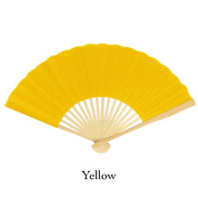 Load image into Gallery viewer, Hand Fan, silk &amp; bamboo (folding), solid color
