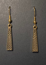 Load image into Gallery viewer, Goldtone Celtic knot teardrop earrings

