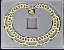 Load image into Gallery viewer, Avon “Pearlized Lace” vintage woven faux pearl collar necklace
