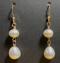 Load image into Gallery viewer, Freshwater pearl drop earrings in sterling silver or 14k gold-filled
