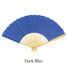 Load image into Gallery viewer, Hand Fan, silk &amp; bamboo (folding), solid color
