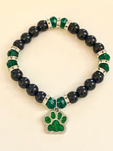 Load image into Gallery viewer, Pelham Panthers sports fan glass pearl and crystal bracelet (choice of style)
