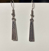 Load image into Gallery viewer, Silvertone Celtic knot teardrop earrings
