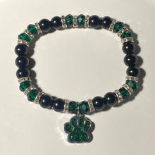 Load image into Gallery viewer, Pelham Panthers sports fan glass pearl and crystal bracelet (choice of style)

