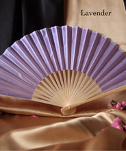 Load image into Gallery viewer, Hand Fan, silk &amp; bamboo (folding), solid color
