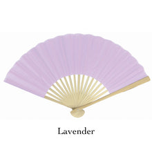 Load image into Gallery viewer, Hand Fan, silk &amp; bamboo (folding), solid color
