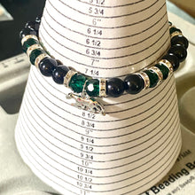 Load image into Gallery viewer, Pelham Panthers sports fan glass pearl and crystal bracelet (choice of style)
