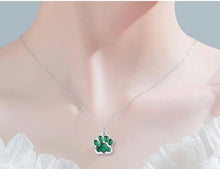 Load image into Gallery viewer, Paw print sports fan earrings: Tigers, Lions, Bulldogs, Wildcats, Huskies, Panthers, Jaguars: choice of team color with or without crystal bead.

